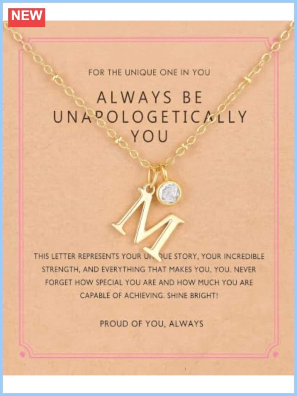 14K Gold Plated Dainty Initial Pendant Necklace, A-Z Letter Charm,